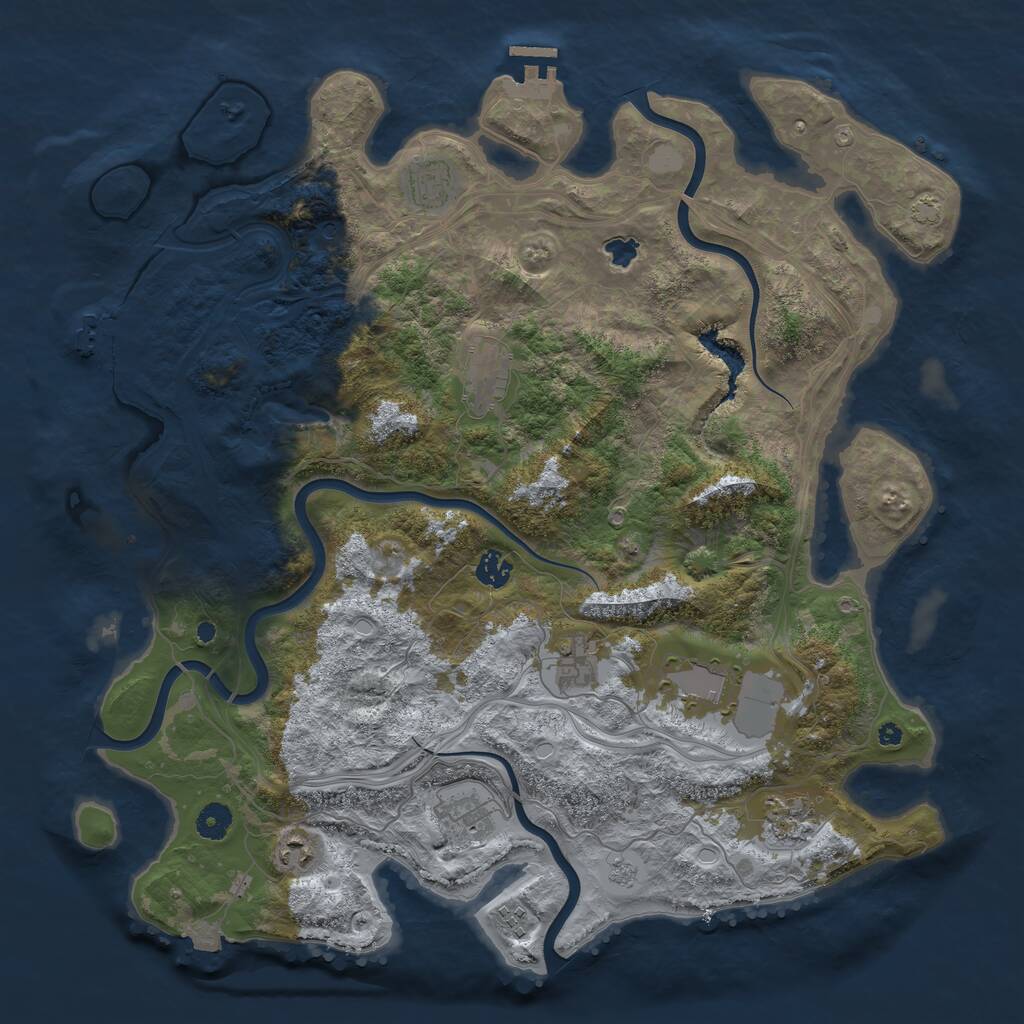 Rust Map: Procedural Map, Size: 4300, Seed: 56464884, 15 Monuments