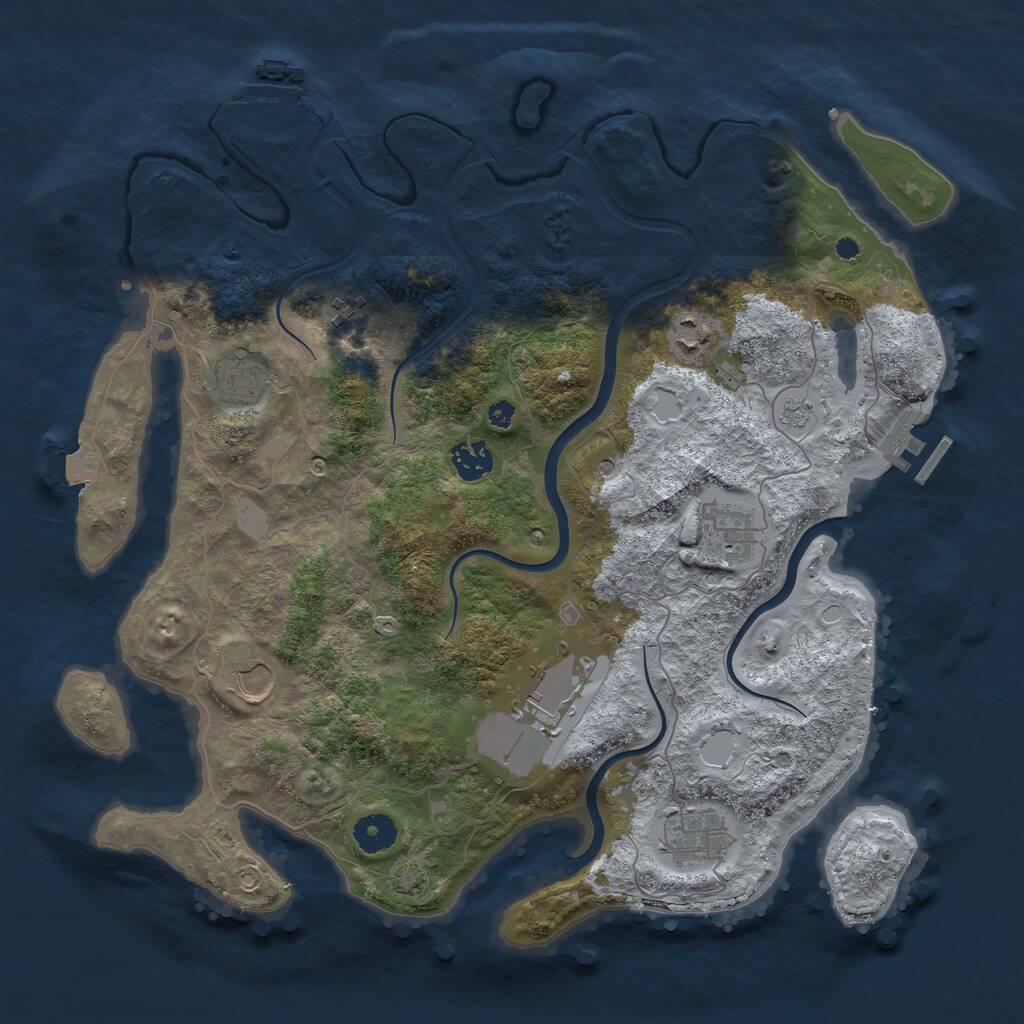 Rust Map: Procedural Map, Size: 3810, Seed: 5222025, 14 Monuments