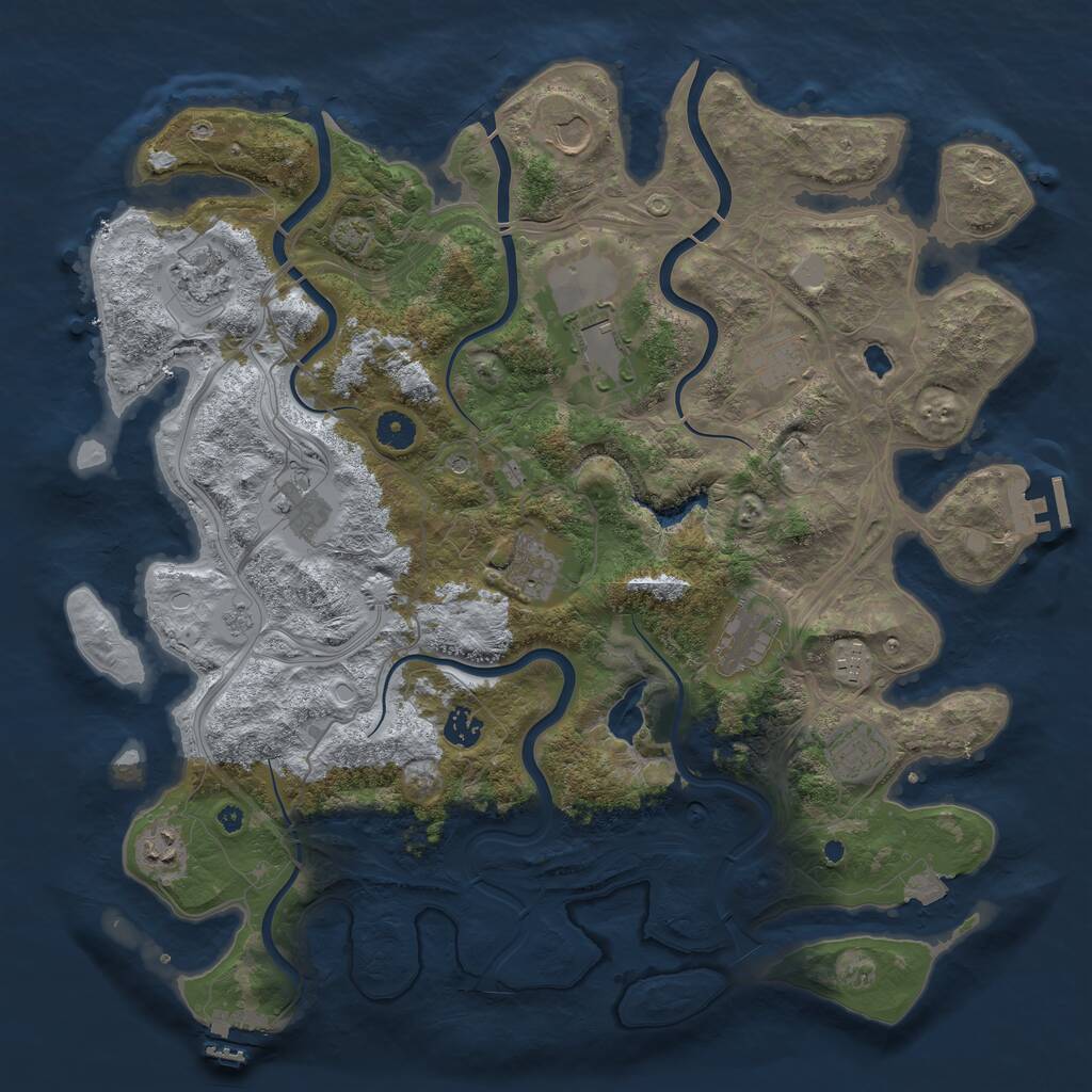 Rust Map: Procedural Map, Size: 4250, Seed: 1554148666, 17 Monuments