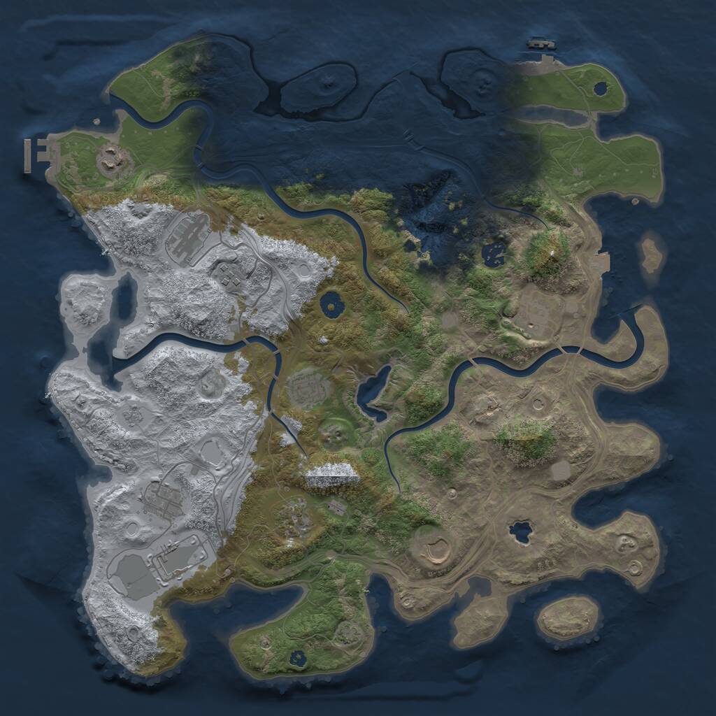 Rust Map: Procedural Map, Size: 4250, Seed: 22052025, 16 Monuments
