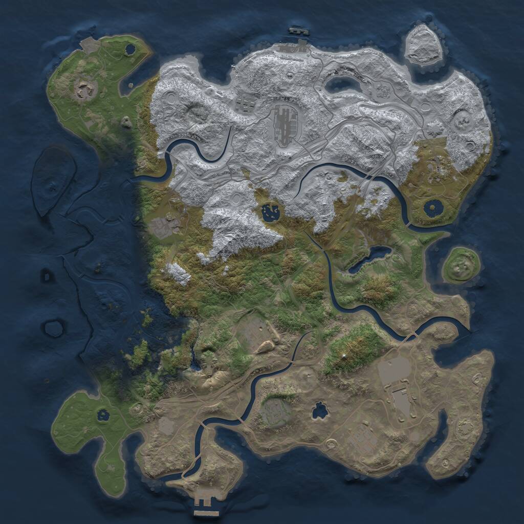 Rust Map: Procedural Map, Size: 4250, Seed: 296927978, 16 Monuments