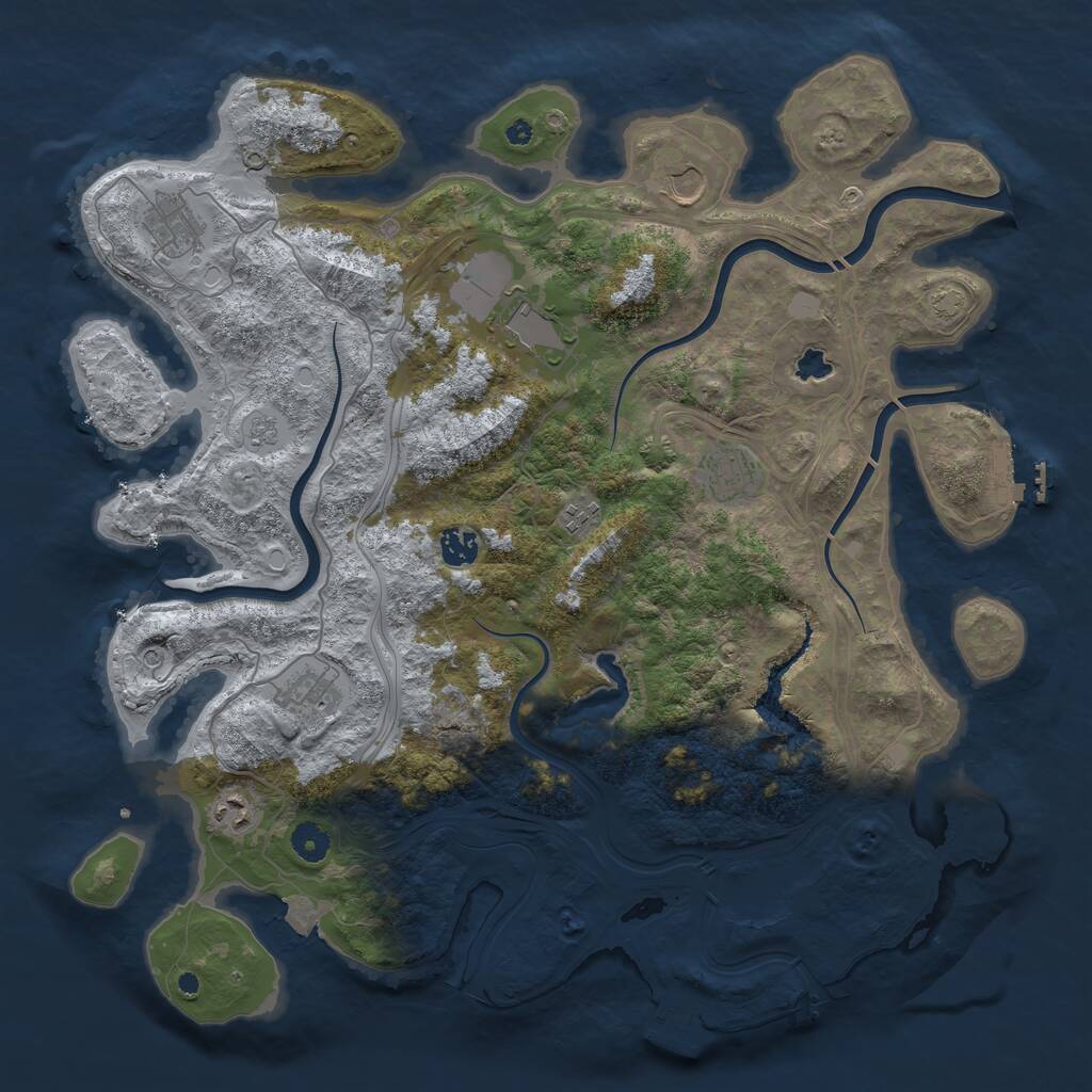 Rust Map: Procedural Map, Size: 4250, Seed: 1136820135, 14 Monuments