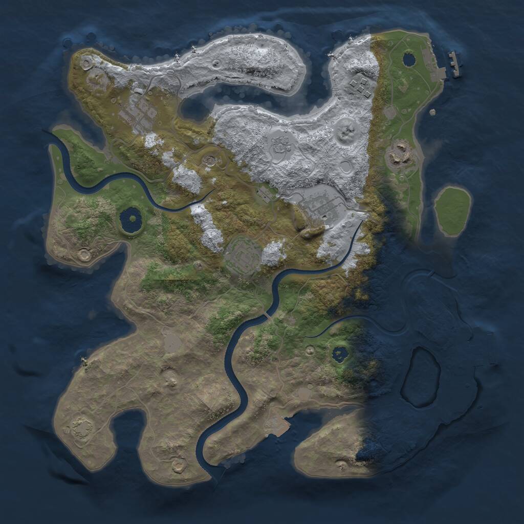 Rust Map: Procedural Map, Size: 3300, Seed: 1701149219, 11 Monuments