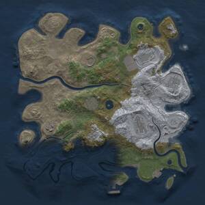 Thumbnail Rust Map: Procedural Map, Size: 3500, Seed: 1838444426, 12 Monuments