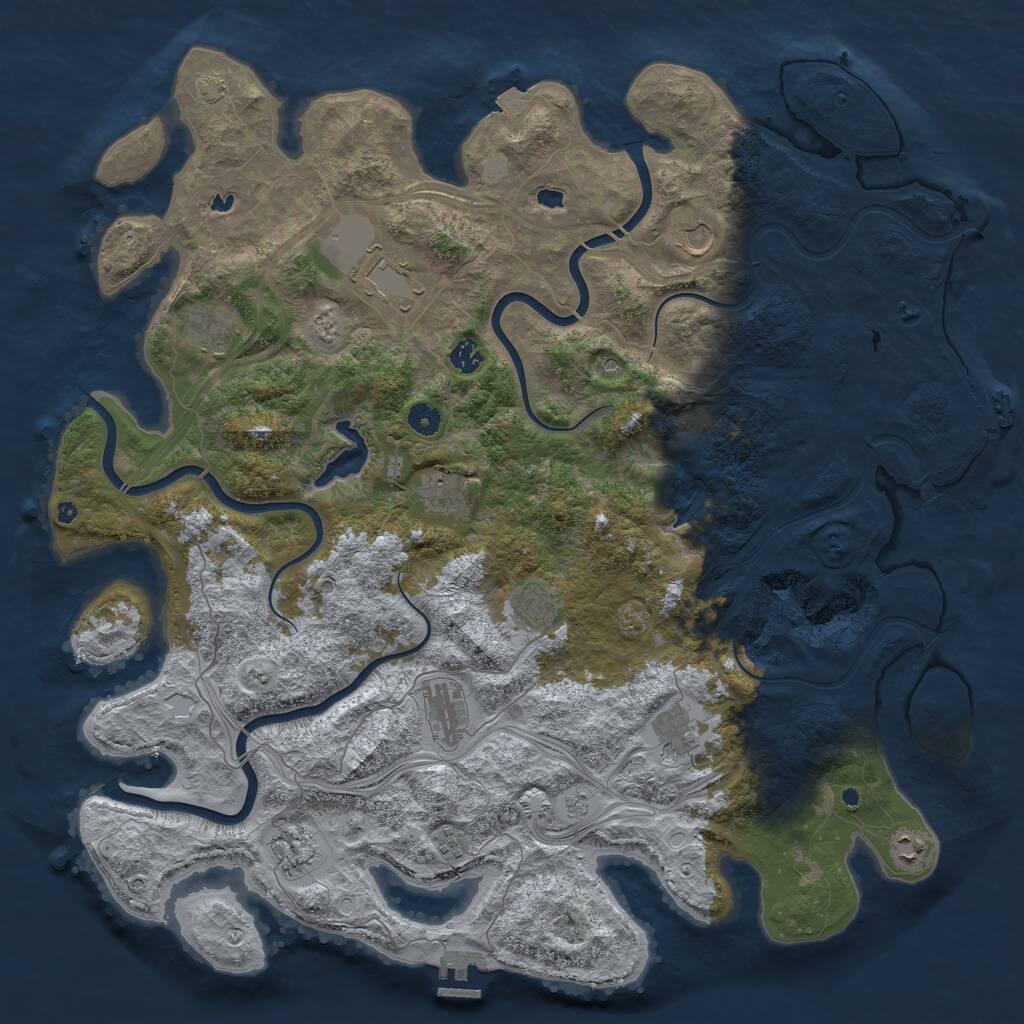 Rust Map: Procedural Map, Size: 4800, Seed: 1887093463, 17 Monuments
