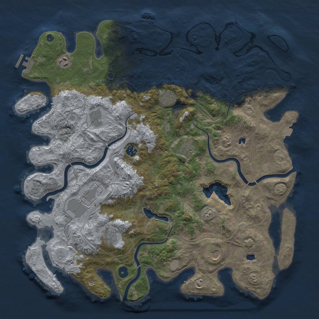 Rust Map: Procedural Map, Size: 4500, Seed: 645252356, 15 Monuments