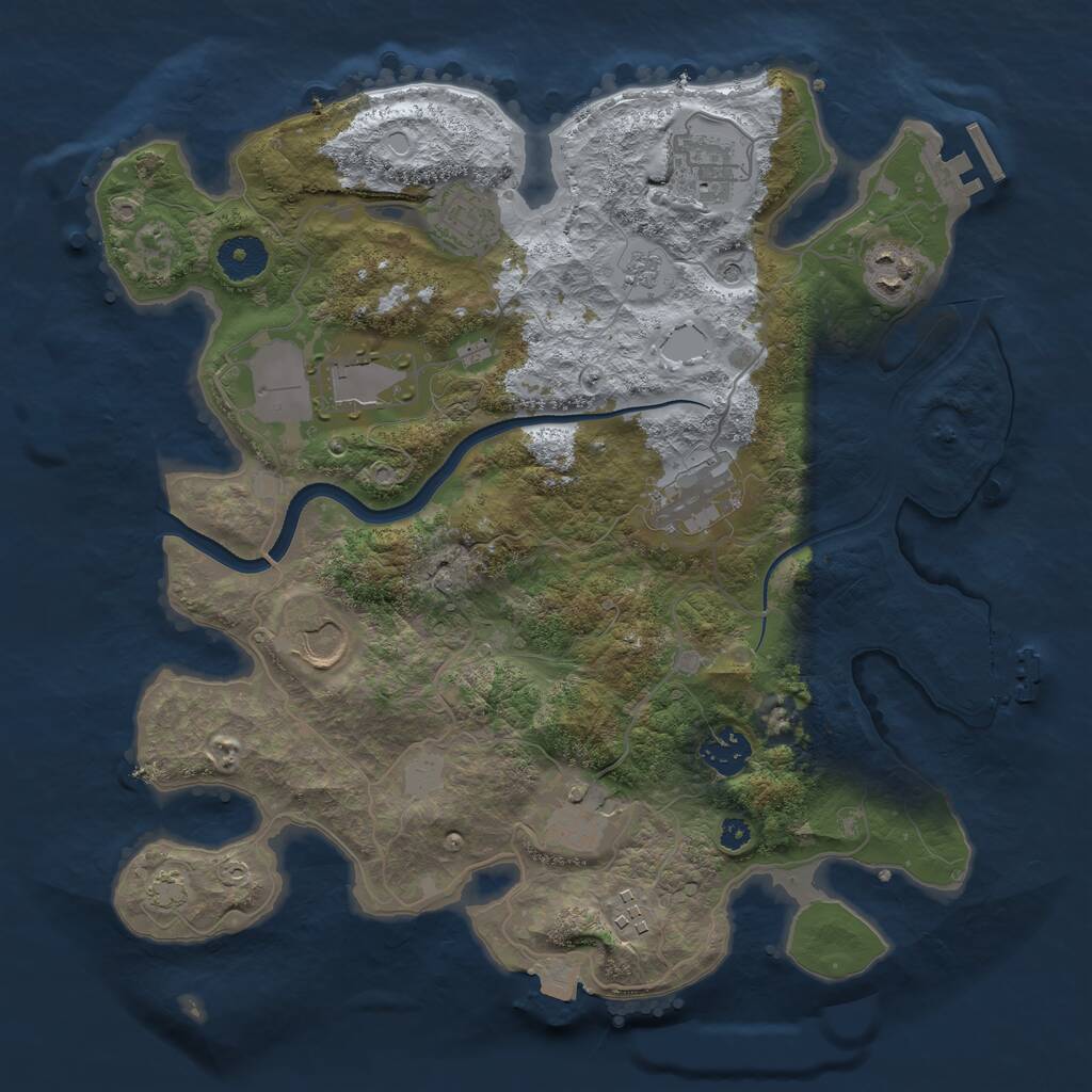 Rust Map: Procedural Map, Size: 3500, Seed: 1717767588, 15 Monuments