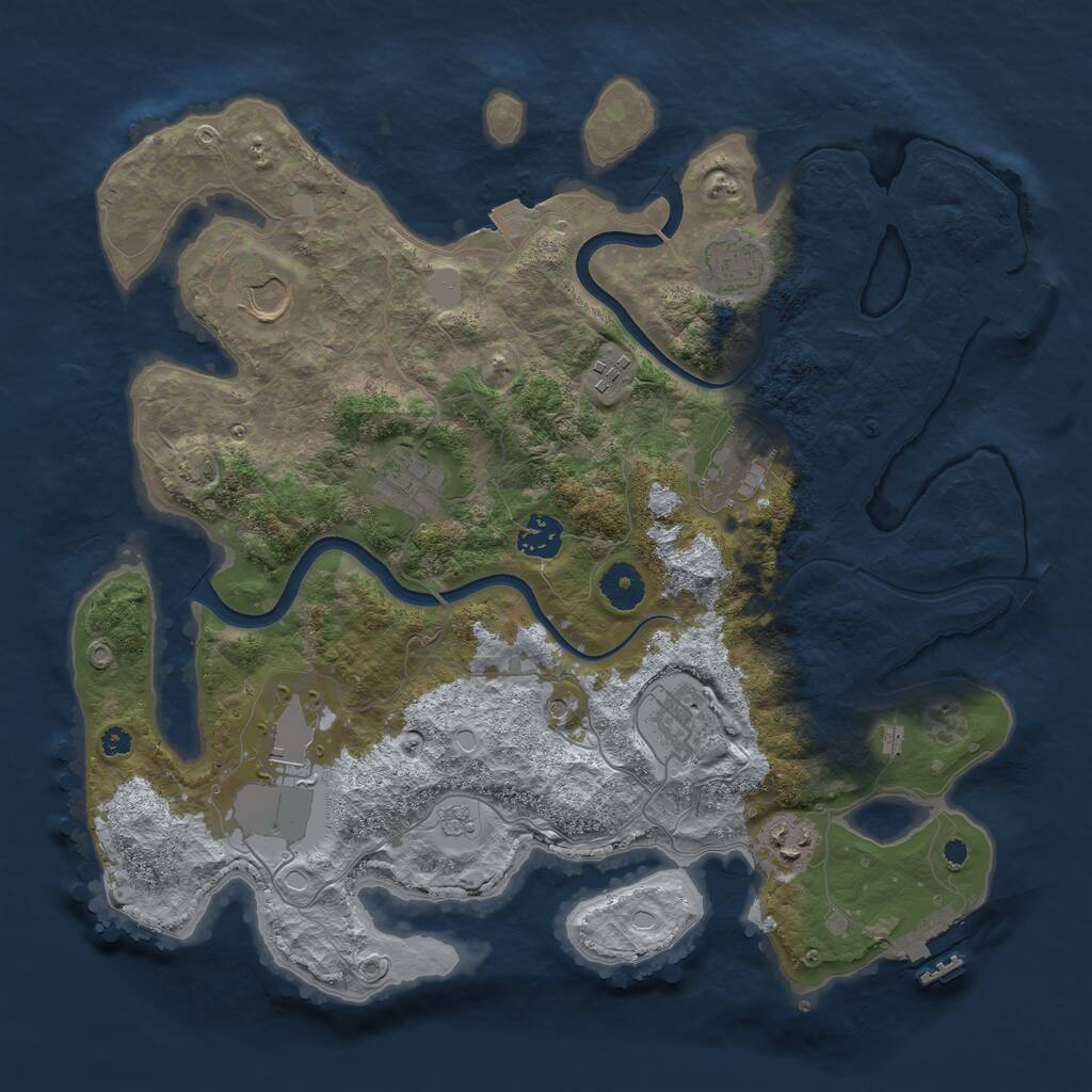 Rust Map: Procedural Map, Size: 3700, Seed: 564519979, 15 Monuments