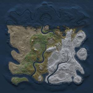 Thumbnail Rust Map: Procedural Map, Size: 3750, Seed: 145871, 14 Monuments