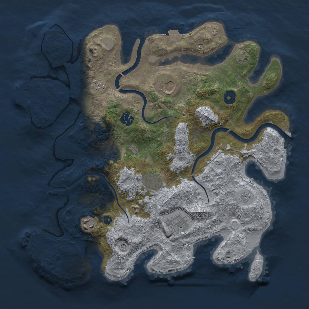 Rust Map: Procedural Map, Size: 3500, Seed: 319190, 12 Monuments