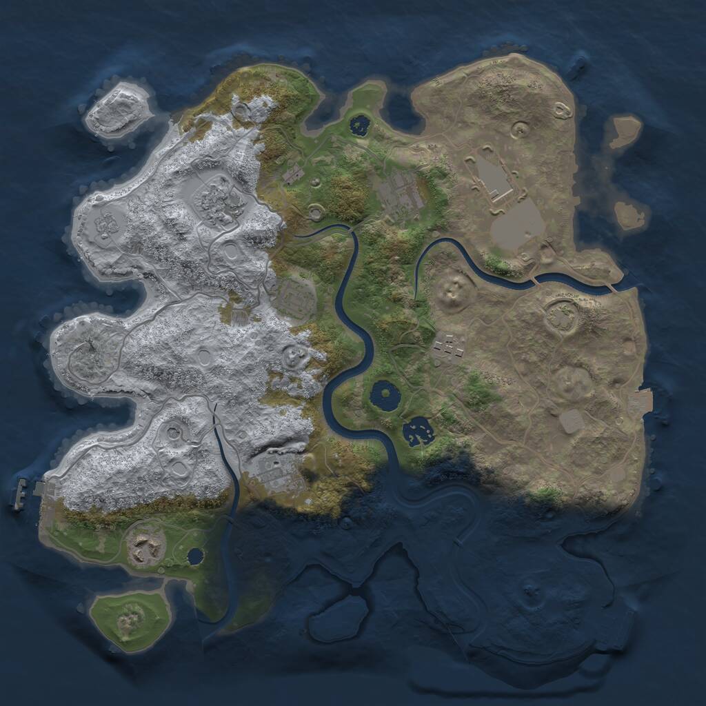 Rust Map: Procedural Map, Size: 3500, Seed: 1183340100, 14 Monuments