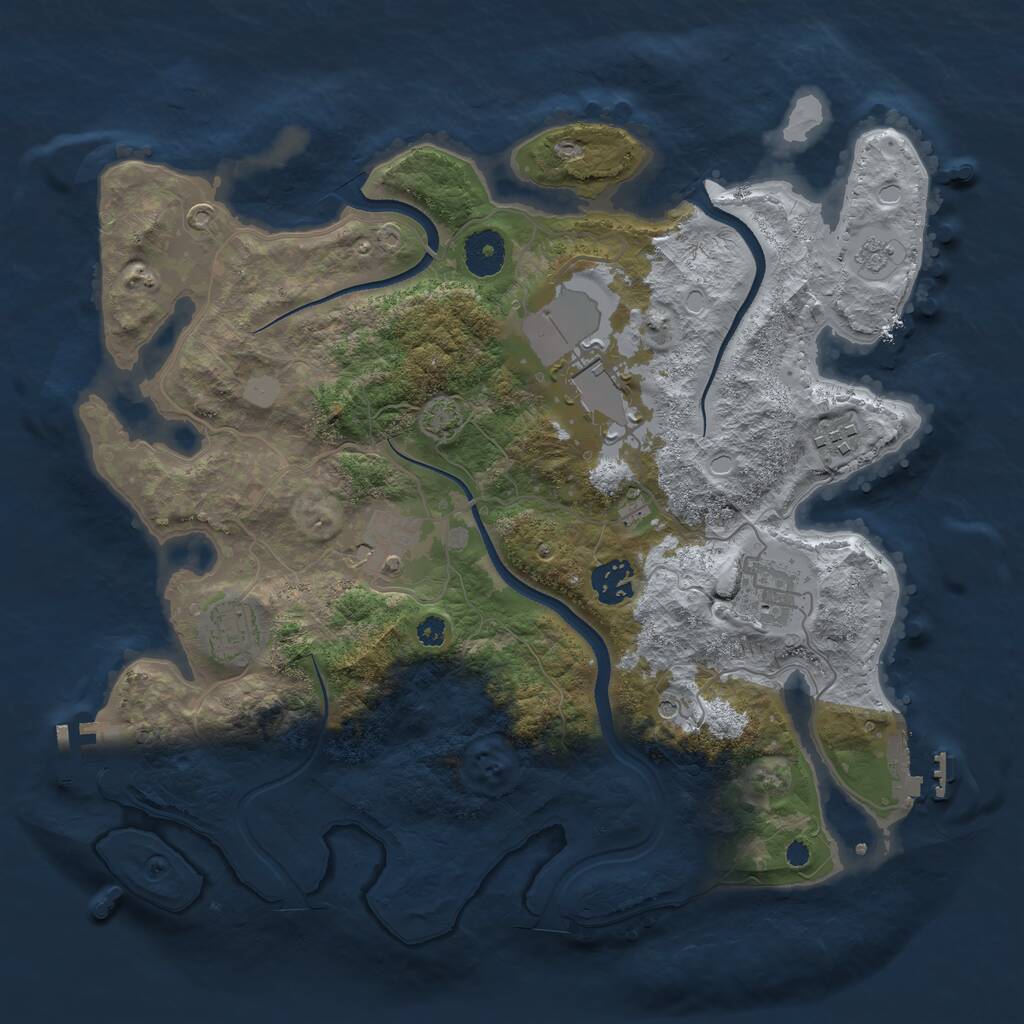 Rust Map: Procedural Map, Size: 3500, Seed: 133746154, 12 Monuments