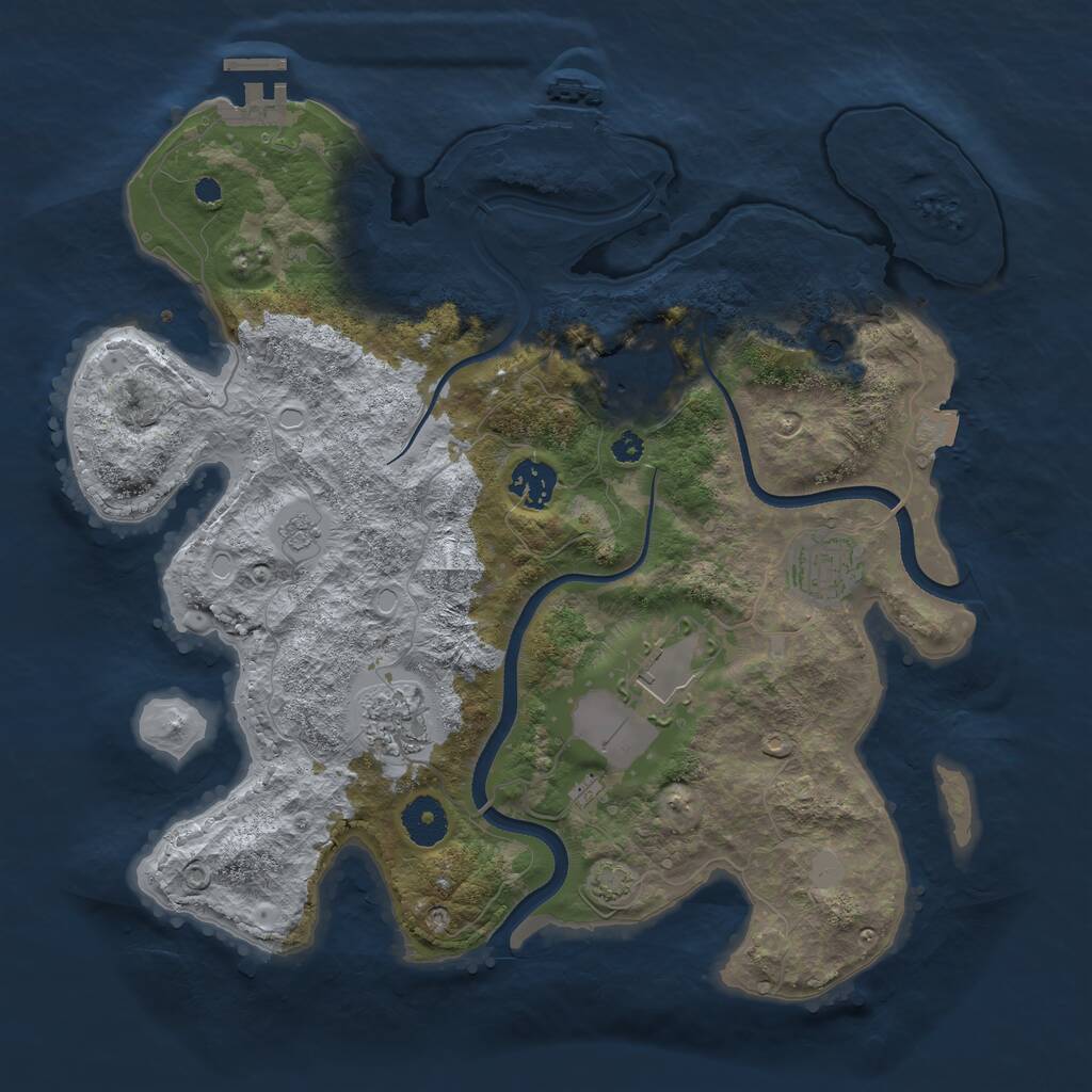Rust Map: Procedural Map, Size: 3500, Seed: 4123341, 11 Monuments