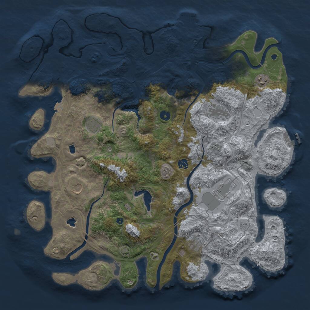 Rust Map: Procedural Map, Size: 4500, Seed: 642317979, 14 Monuments