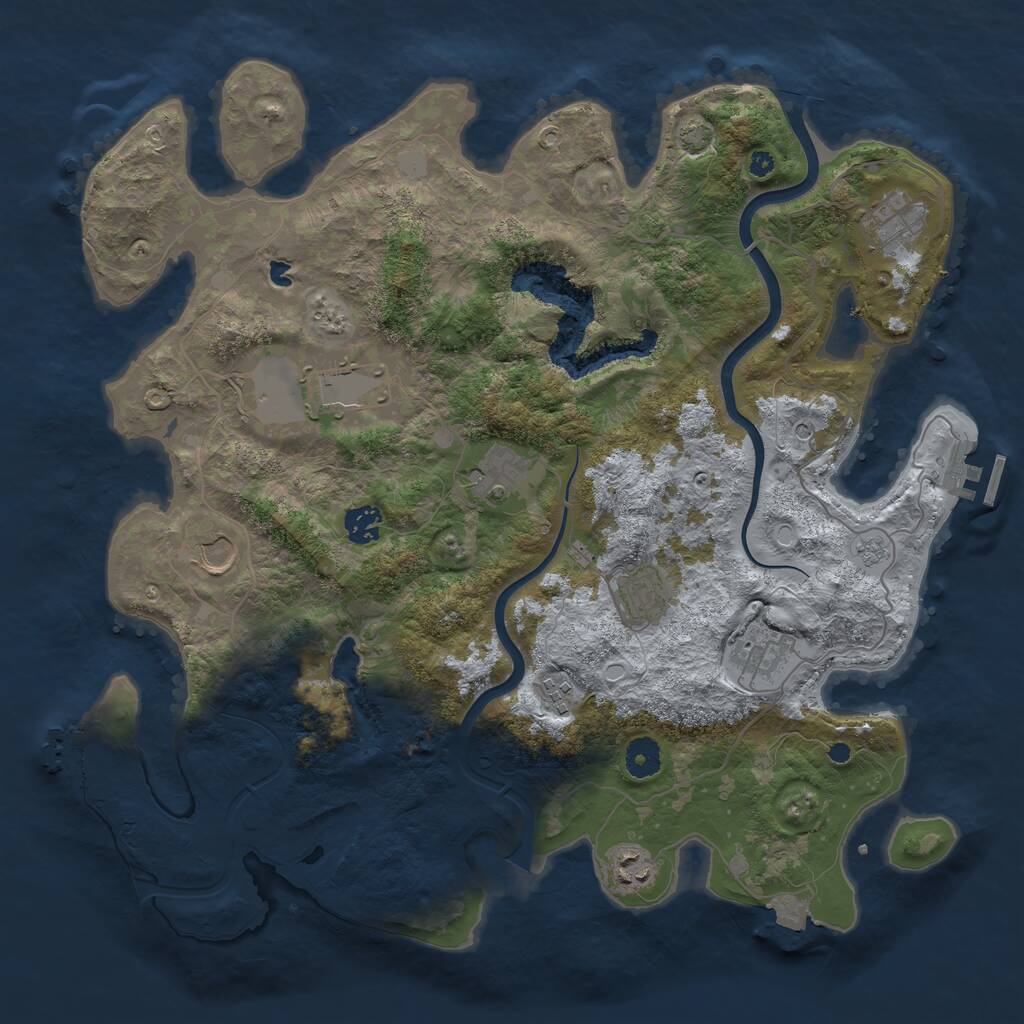 Rust Map: Procedural Map, Size: 4000, Seed: 1531213501, 15 Monuments