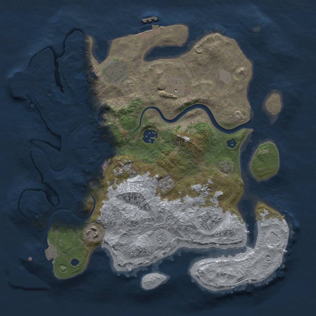 Rust Map: Procedural Map, Size: 3300, Seed: 847138476, 13 Monuments