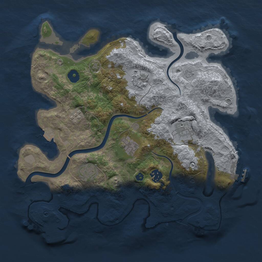 Rust Map: Procedural Map, Size: 3250, Seed: 195328672, 12 Monuments