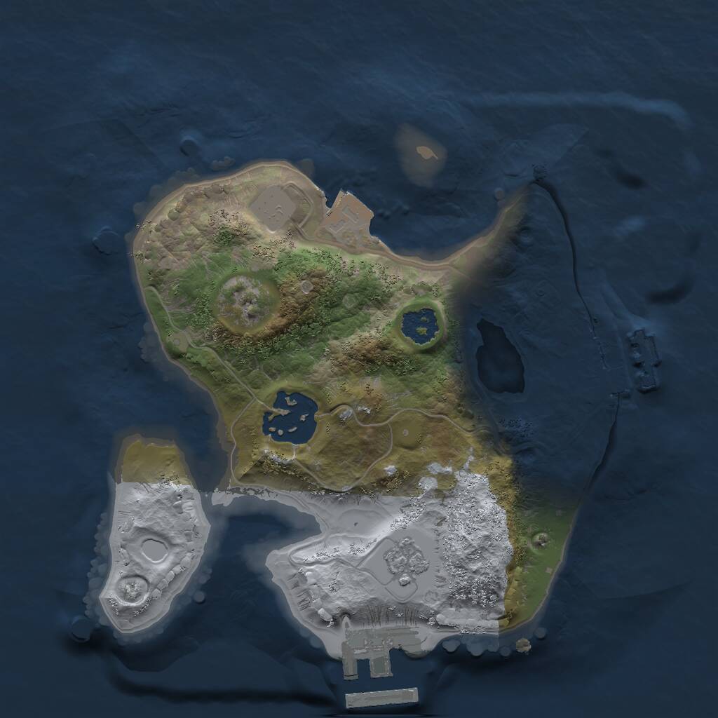 Rust Map: Procedural Map, Size: 2000, Seed: 34509678, 5 Monuments