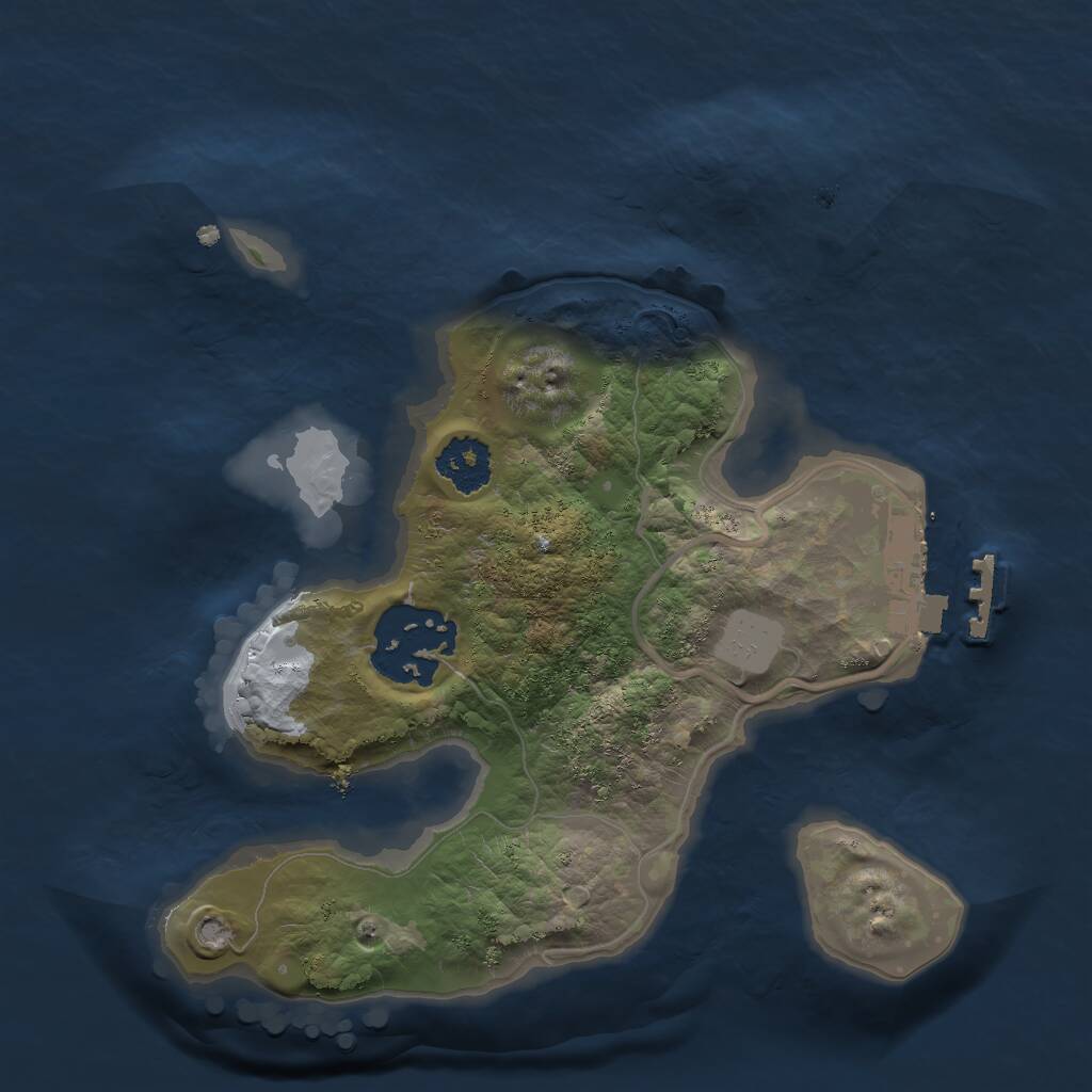 Rust Map: Procedural Map, Size: 2000, Seed: 34463244, 3 Monuments