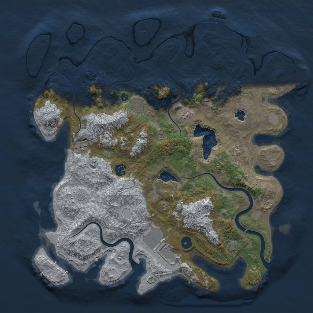 Rust Map: Procedural Map, Size: 4000, Seed: 24945339, 10 Monuments
