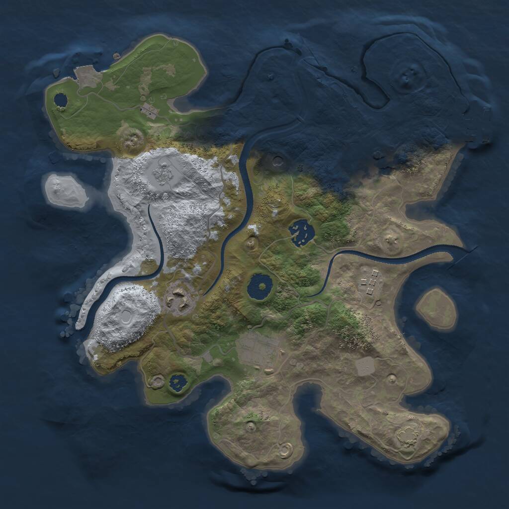 Rust Map: Procedural Map, Size: 3000, Seed: 217313, 10 Monuments