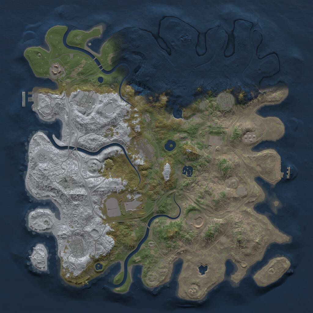 Rust Map: Procedural Map, Size: 4250, Seed: 1659163874, 16 Monuments
