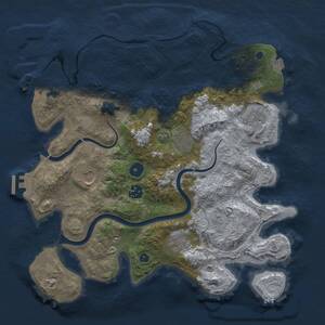 Thumbnail Rust Map: Procedural Map, Size: 3500, Seed: 1895790398, 11 Monuments