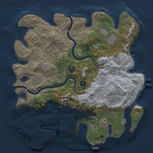 Thumbnail Rust Map: Procedural Map, Size: 3750, Seed: 32889073, 15 Monuments