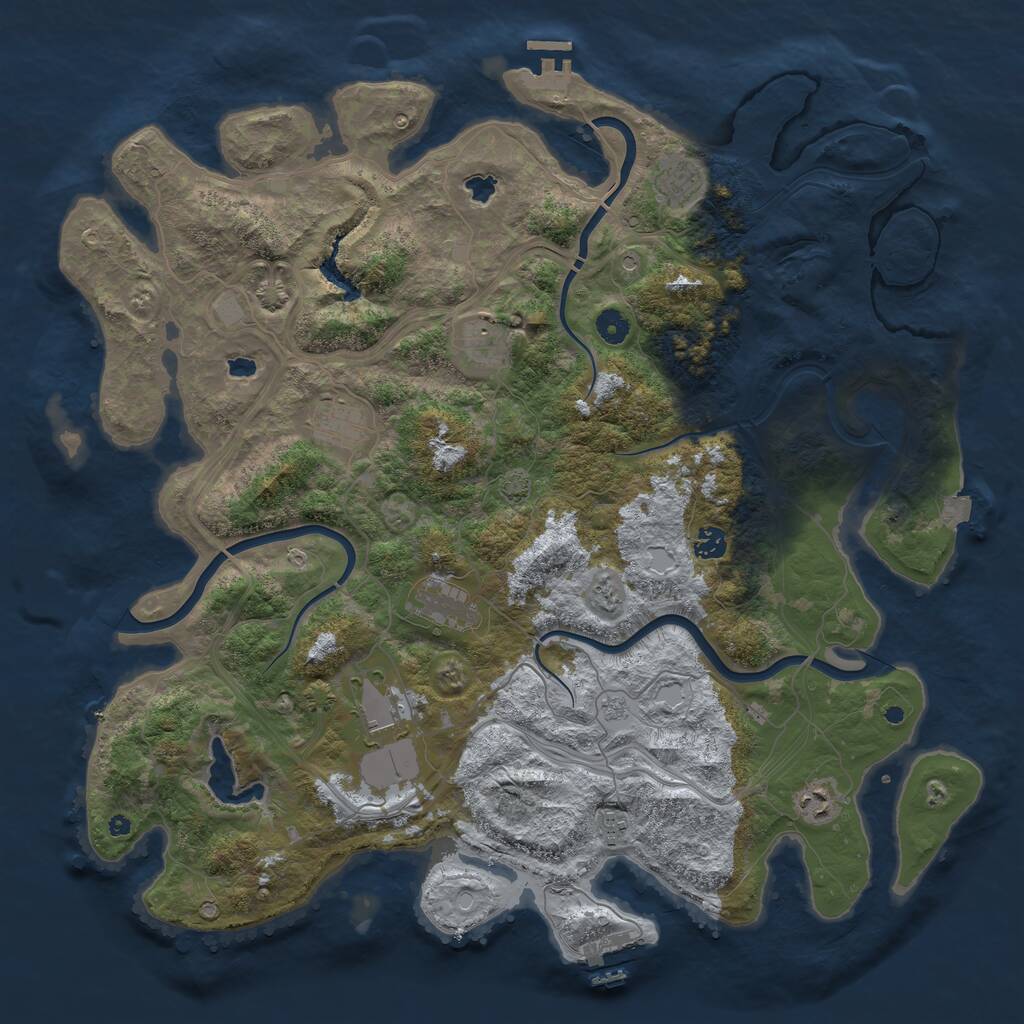 Rust Map: Procedural Map, Size: 4600, Seed: 661248719, 14 Monuments