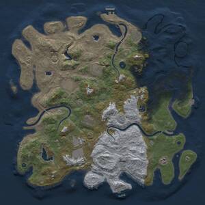 Thumbnail Rust Map: Procedural Map, Size: 4600, Seed: 661248719, 14 Monuments