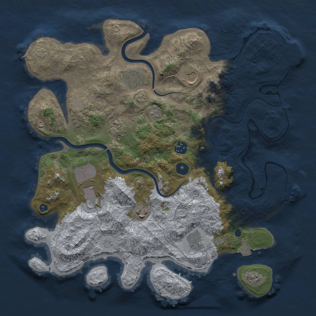 Rust Map: Procedural Map, Size: 3800, Seed: 296018113, 14 Monuments