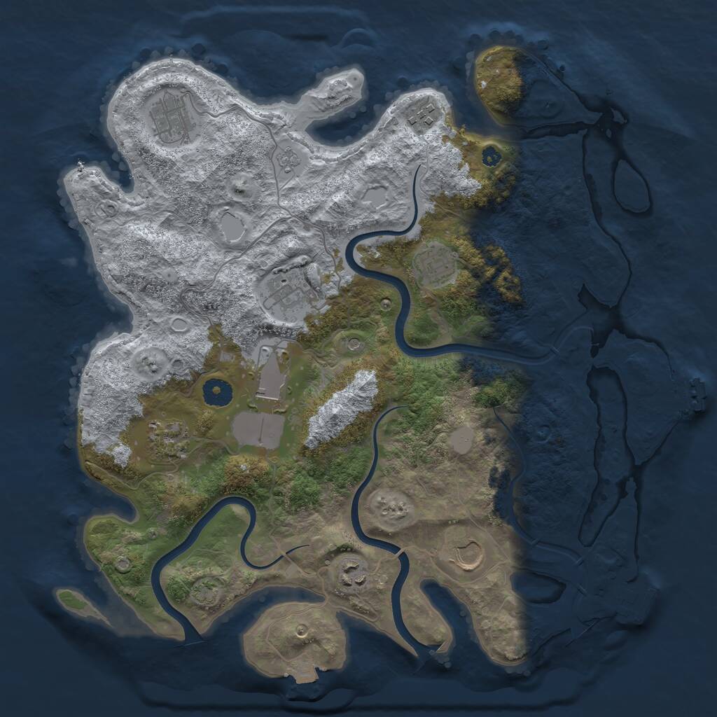 Rust Map: Procedural Map, Size: 3700, Seed: 998152, 14 Monuments