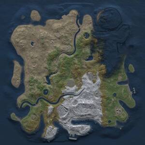 Thumbnail Rust Map: Procedural Map, Size: 4000, Seed: 990348, 13 Monuments