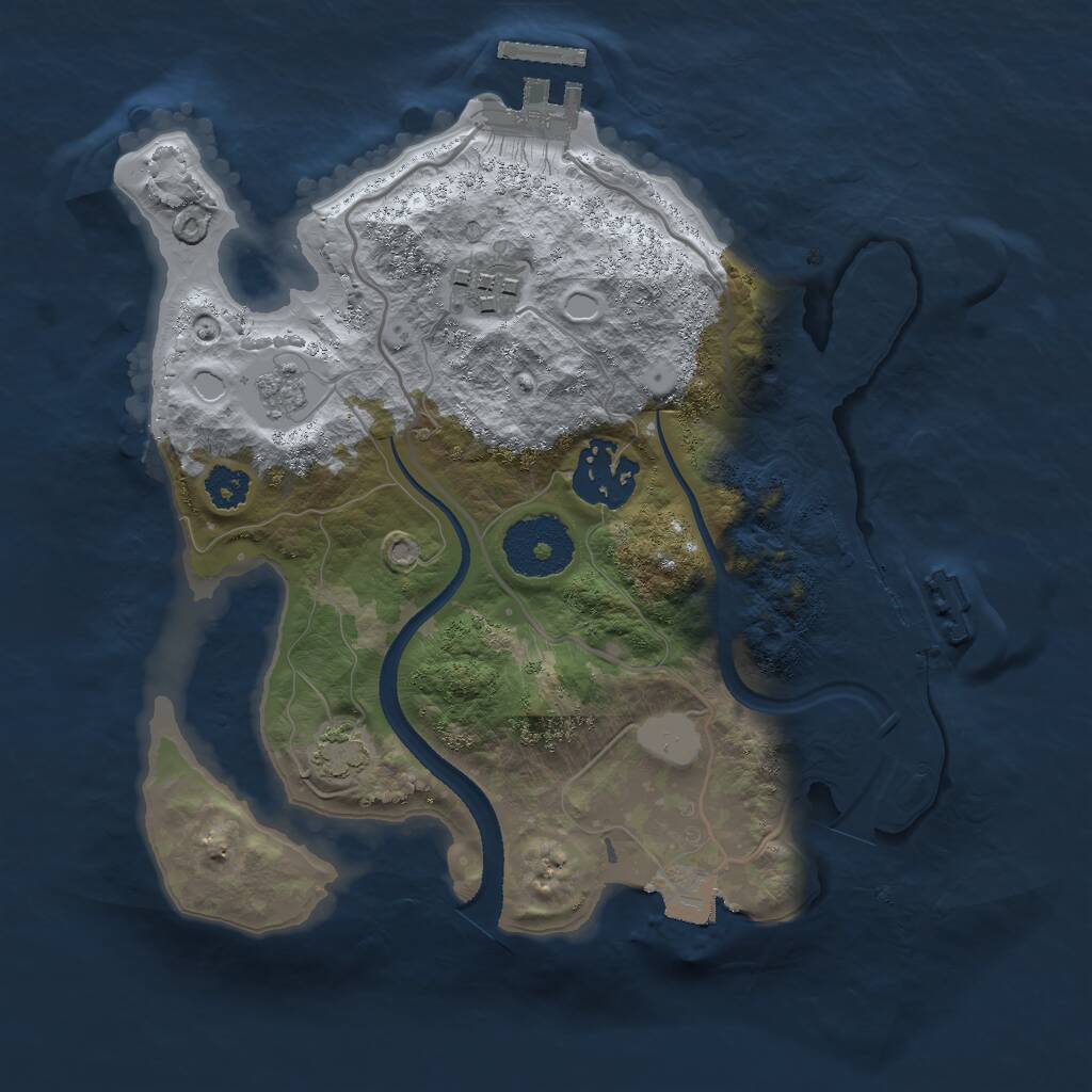 Rust Map: Procedural Map, Size: 2500, Seed: 351894448, 7 Monuments