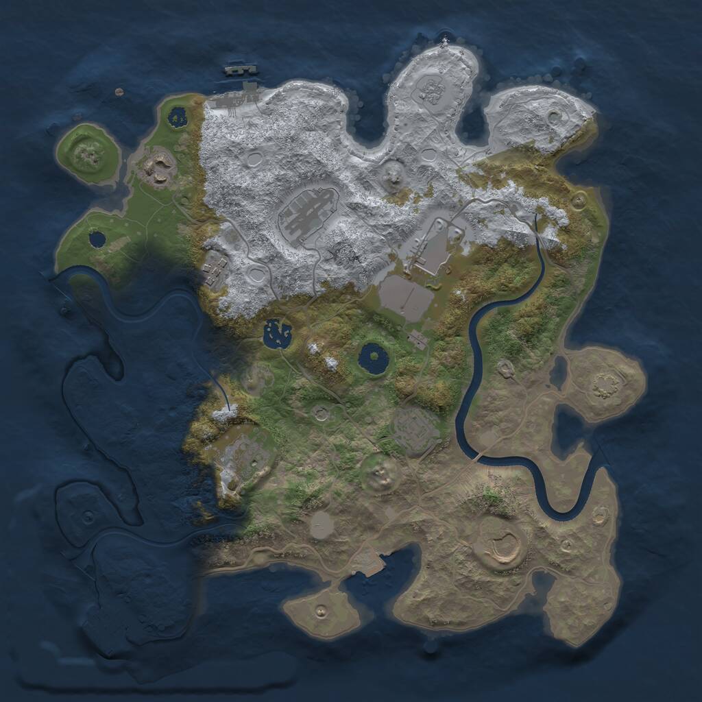 Rust Map: Procedural Map, Size: 3500, Seed: 20250522, 14 Monuments