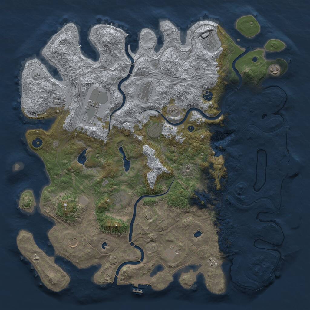Rust Map: Procedural Map, Size: 4750, Seed: 1096783842, 17 Monuments