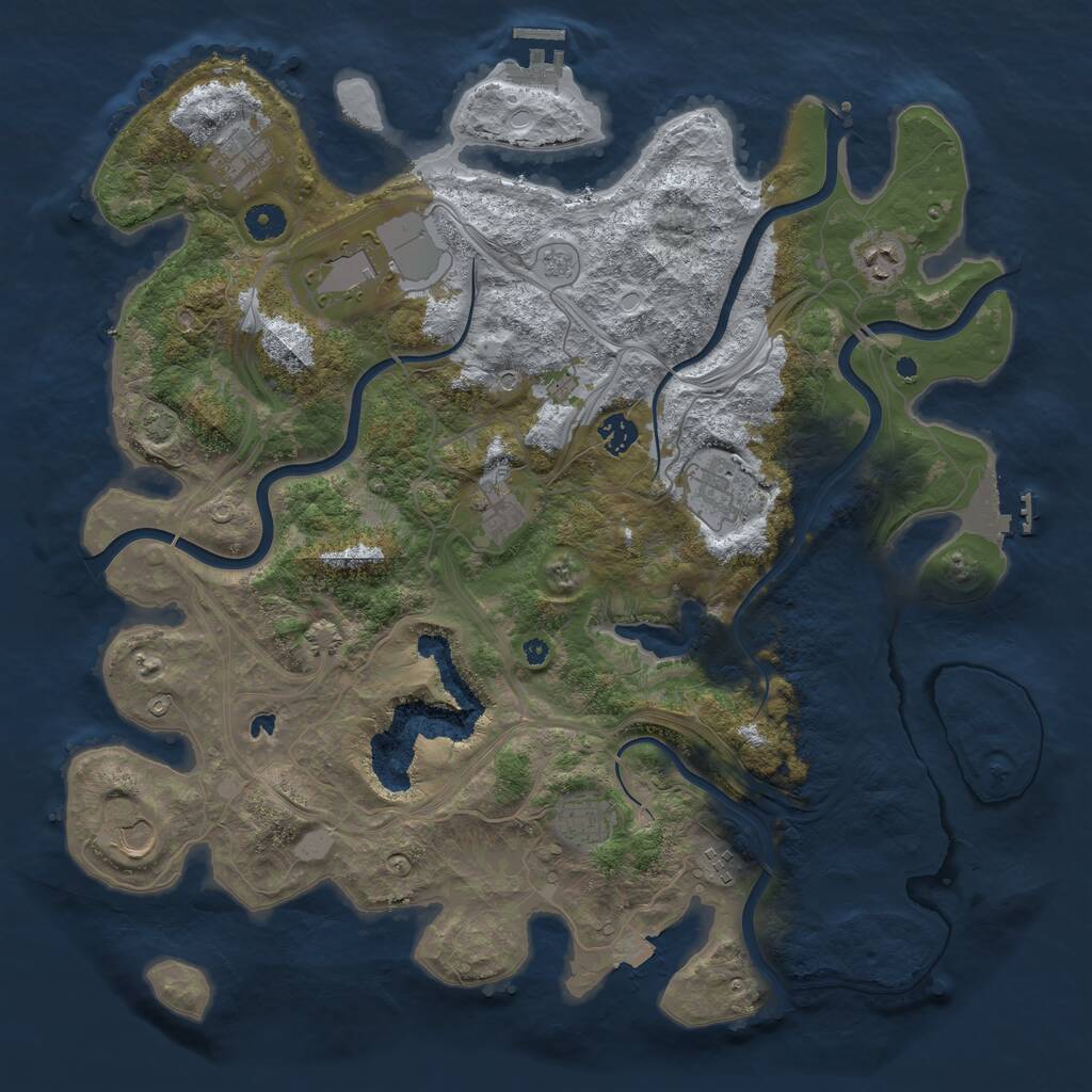 Rust Map: Procedural Map, Size: 4250, Seed: 1458234016, 15 Monuments