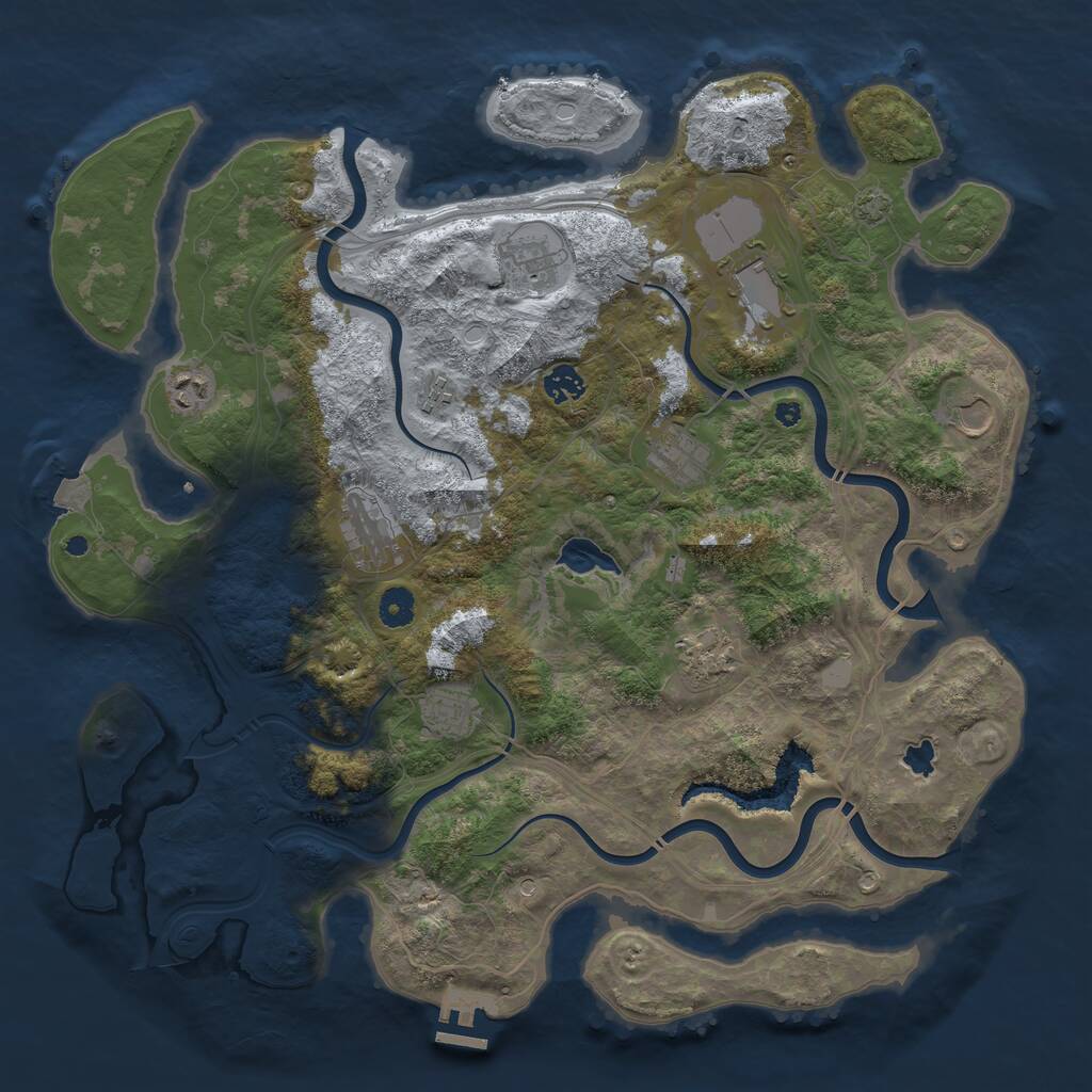Rust Map: Procedural Map, Size: 4250, Seed: 849340699, 14 Monuments