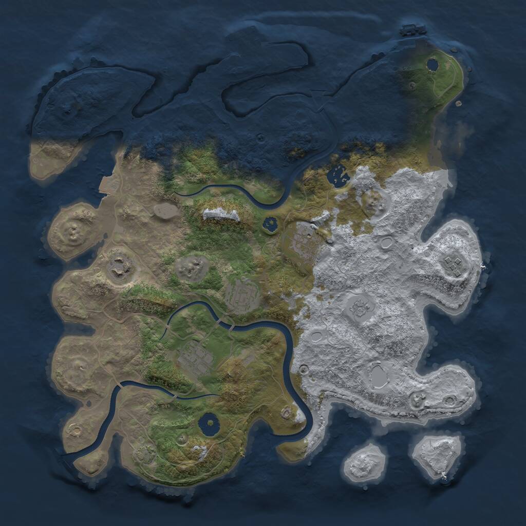 Rust Map: Procedural Map, Size: 3578, Seed: 6105407, 11 Monuments