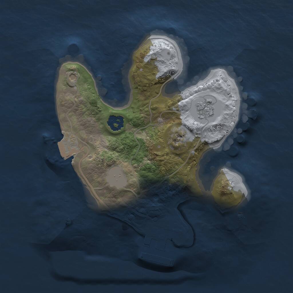 Rust Map: Procedural Map, Size: 1800, Seed: 1384001456, 3 Monuments