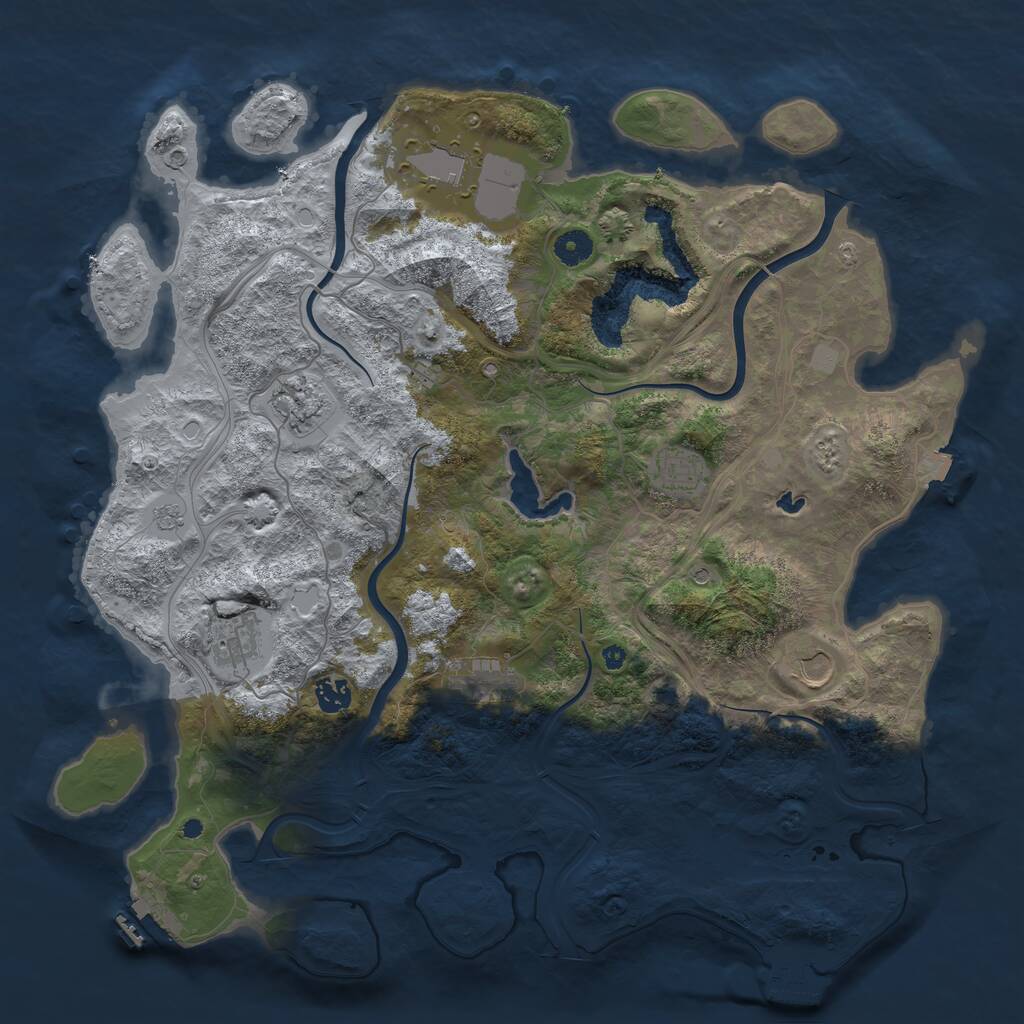 Rust Map: Procedural Map, Size: 4250, Seed: 739110615, 13 Monuments