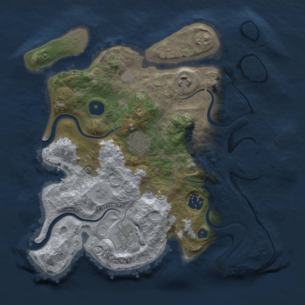 Rust Map: Procedural Map, Size: 3000, Seed: 355016530, 8 Monuments