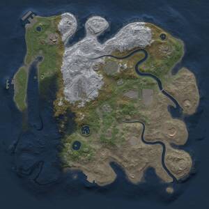 Thumbnail Rust Map: Procedural Map, Size: 3500, Seed: 1786493115, 14 Monuments