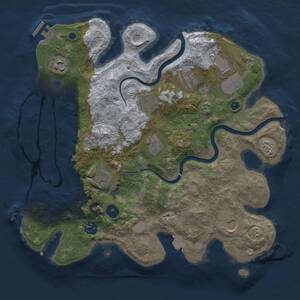 Thumbnail Rust Map: Procedural Map, Size: 3500, Seed: 1786493115, 15 Monuments