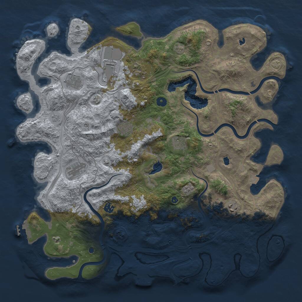 Rust Map: Procedural Map, Size: 4500, Seed: 1999215936, 15 Monuments