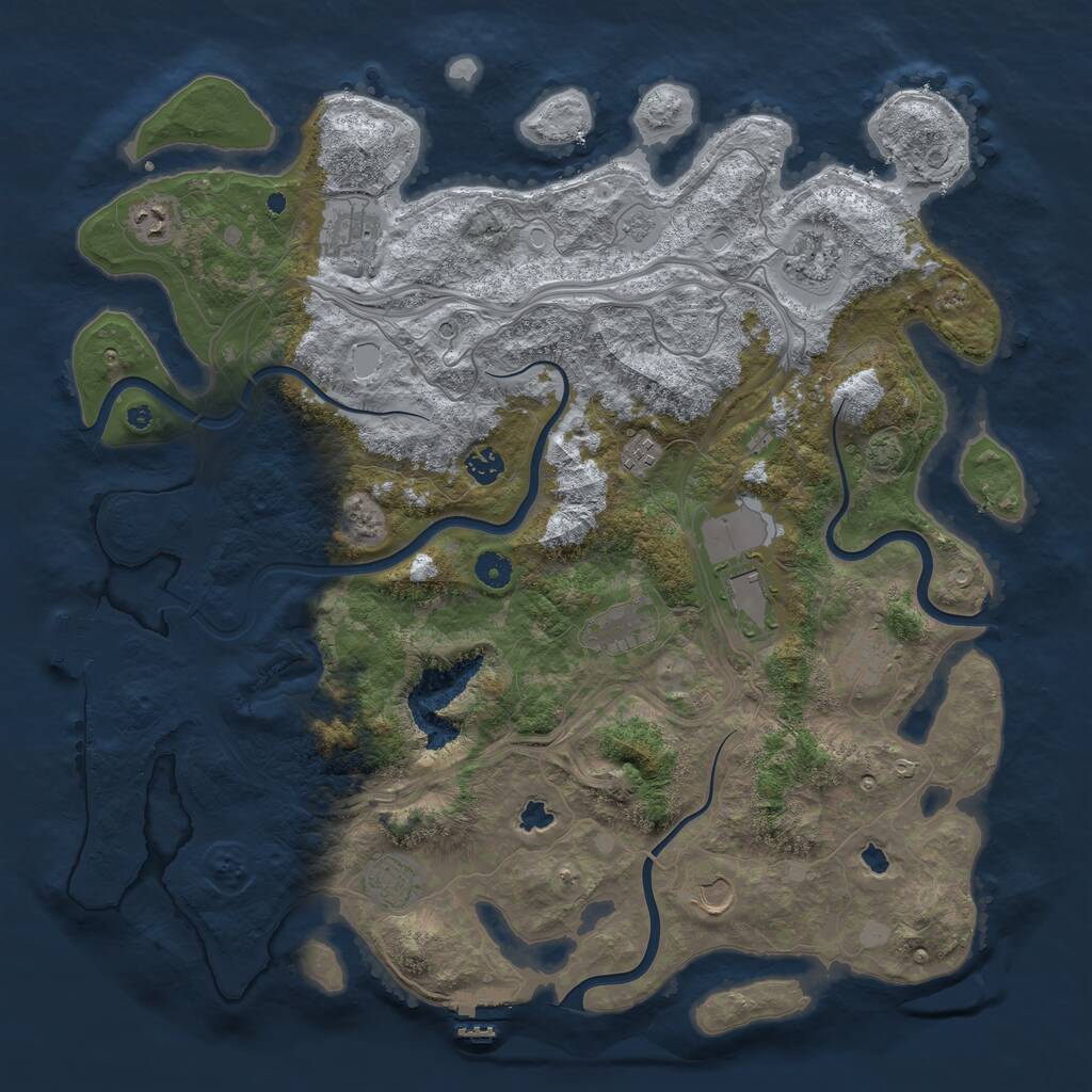 Rust Map: Procedural Map, Size: 4500, Seed: 295439, 16 Monuments
