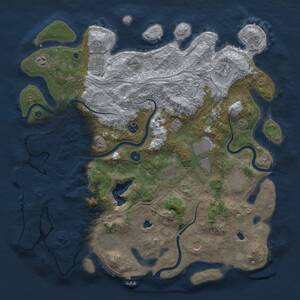 Thumbnail Rust Map: Procedural Map, Size: 4500, Seed: 295439, 16 Monuments