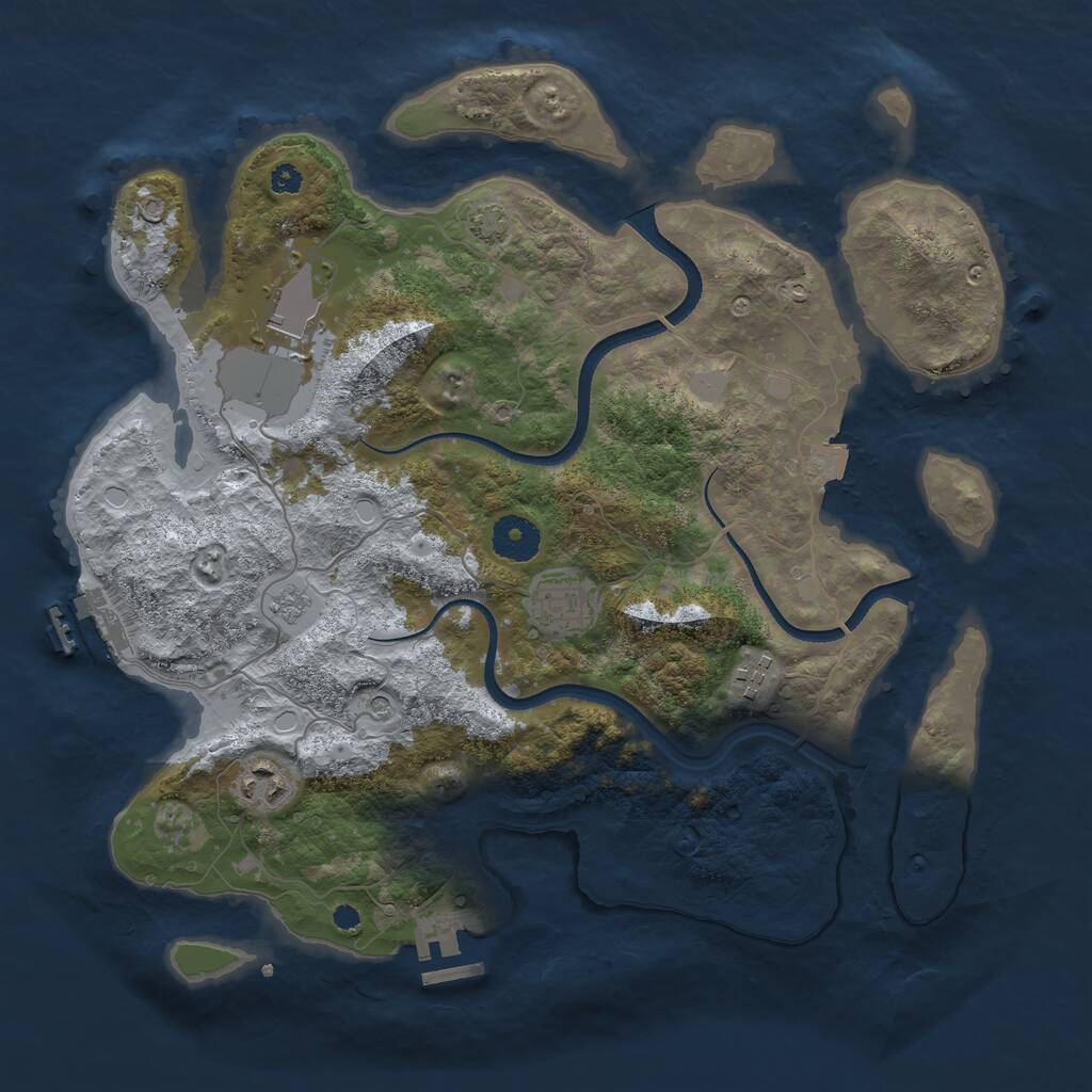 Rust Map: Procedural Map, Size: 3500, Seed: 397572112, 10 Monuments