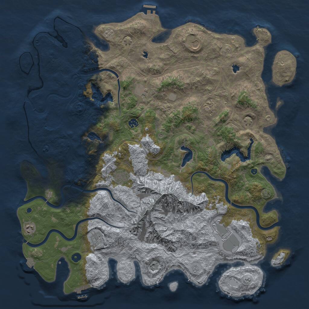 Rust Map: Procedural Map, Size: 5000, Seed: 18000, 15 Monuments