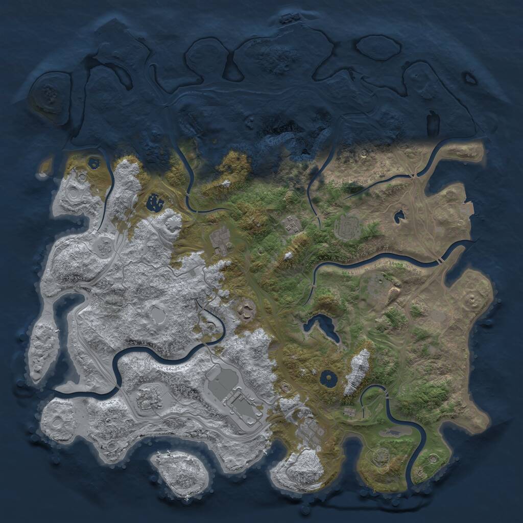 Rust Map: Procedural Map, Size: 4500, Seed: 432912, 15 Monuments